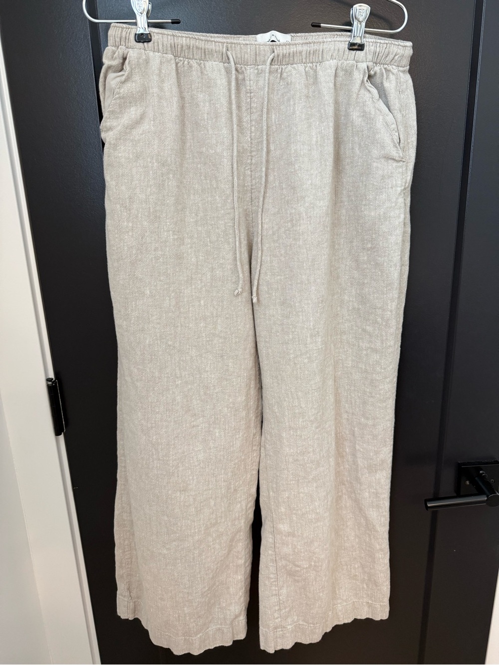 Abercrombie Women’s Linen-Blend Drawstring Pants - Light Beige Petite